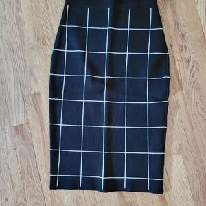 Lucy Paris Black and White Pencil Skirt for Work